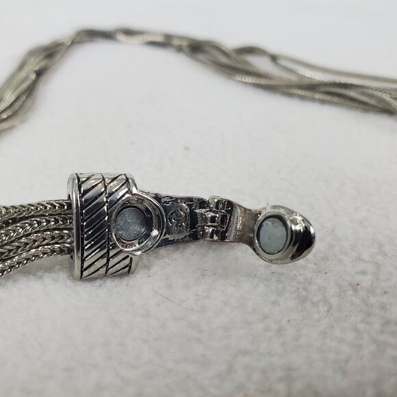 Premier Design Rhinestone Magnetic Choker Multi-strand Necklace Silver Gray - Picture 5 of 6